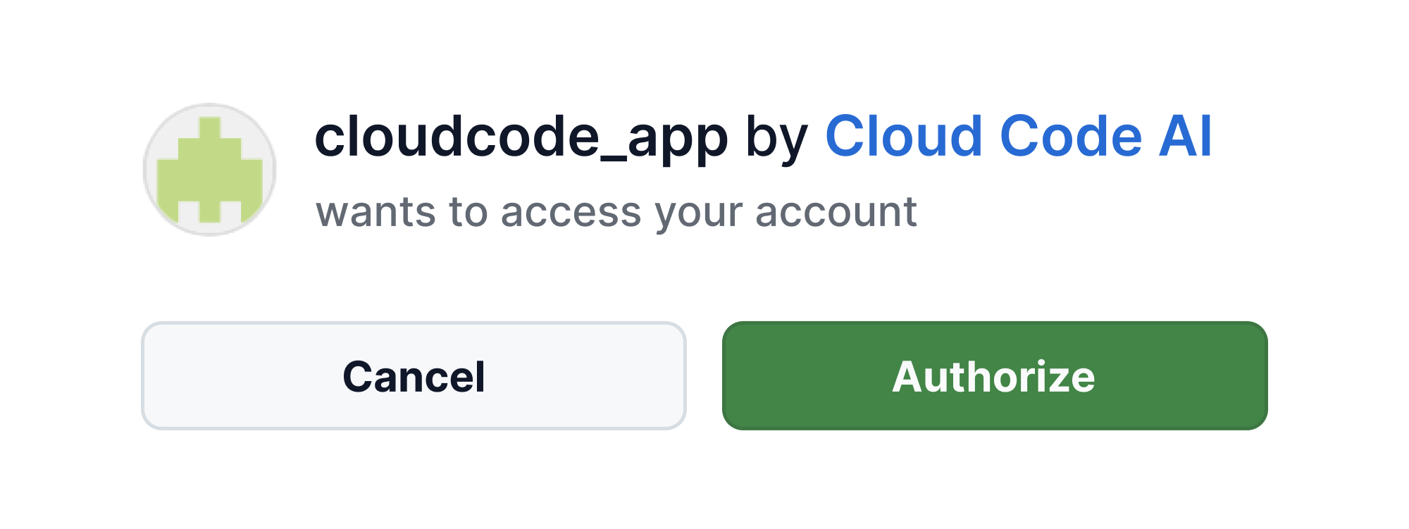 Authorize cloucode_app to access your account