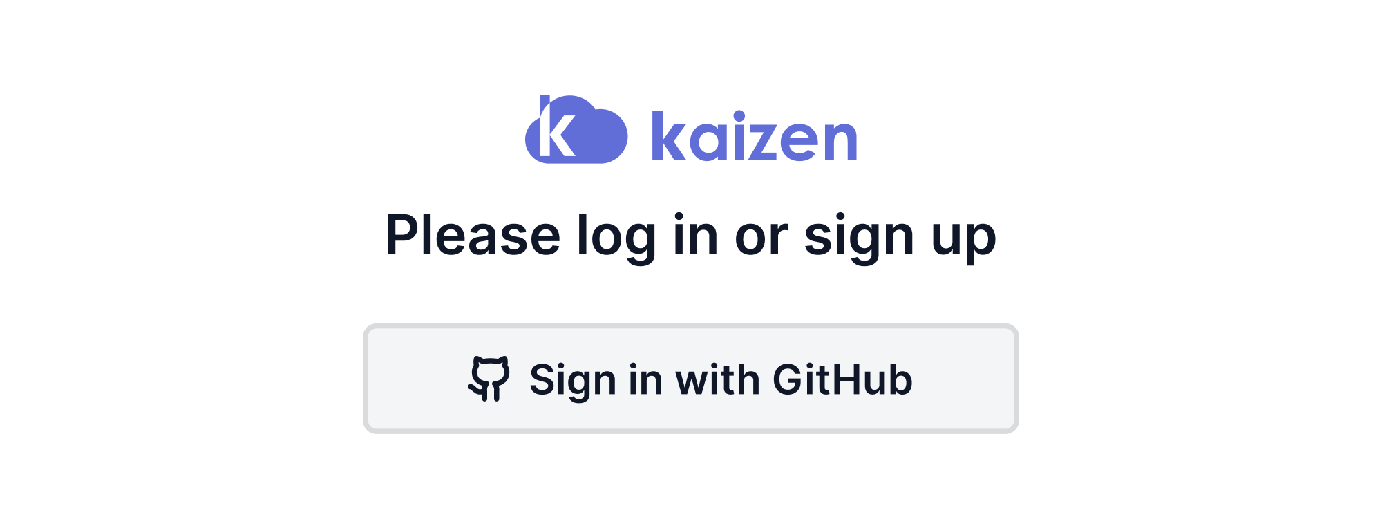 Sign up with your GitHub account